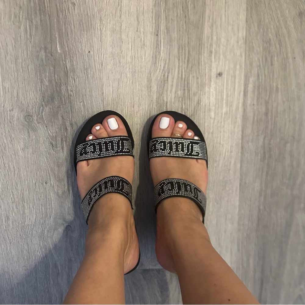 Juicy Couture Black Sandals with Strappy Design